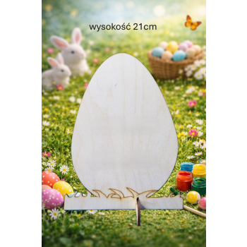 Jajko 21cm stojące, z trawą, sklejka 3mm